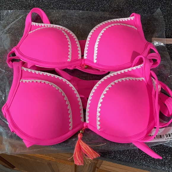 Shade & Shore  Bikini swimsuit top neon pink - Picture 7 of 8